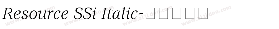 Resource SSi Italic字体转换